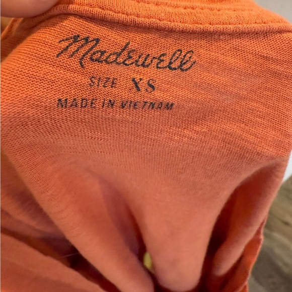 Madewell Whisper Cotton V-Neck Pocket Tee – Burnt Orange (XS) - Picture 3 of 4